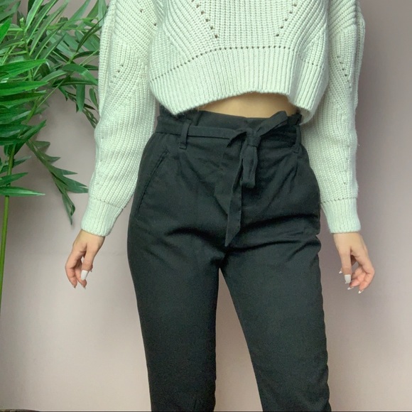 Zara Paperbag Waist Tie Pants - Picture 3 of 7